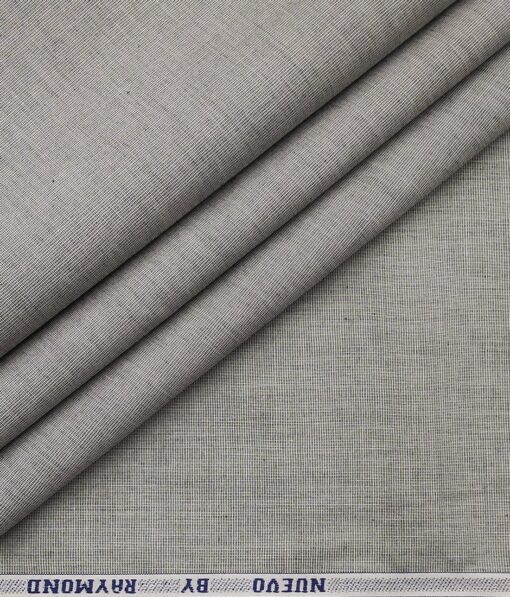 Raymond Men's 100% Premium Cotton Fil-a-Fil Unstitched Shirt Fabric (Silver Grey