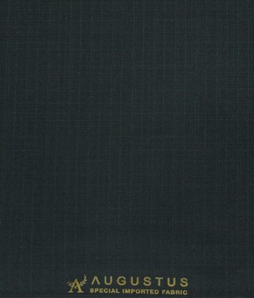 Augustus Men's Self Design Terry Rayon Party Wear Shiny Unstitched Suiting Fabric (Pine Green)