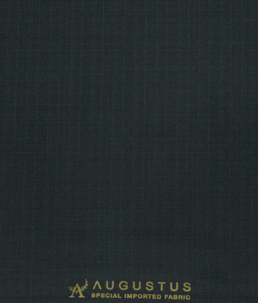 Augustus Men's Self Design Terry Rayon Party Wear Shiny Unstitched Suiting Fabric (Pine Green)