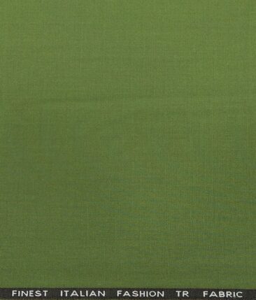 Donear Men's Solids Terry Rayon Unstitched Suiting Fabric (Light Green)