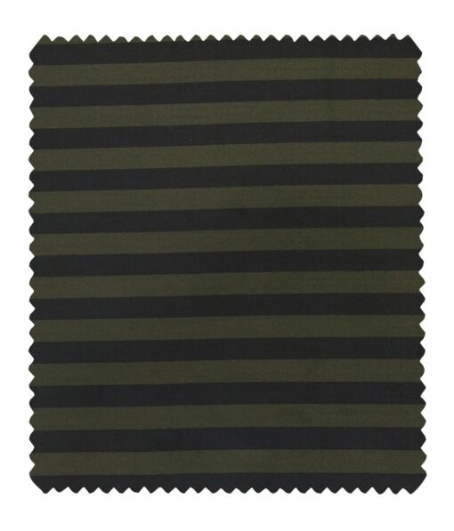 Donear Men's Striped Terry Rayon Unstitched Suiting Fabric (Green)