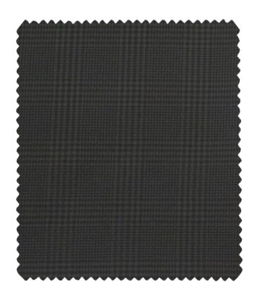 Italian Channel Men's Terry Rayon Self Checks Unstitched Suiting Fabric (Dark Grey)