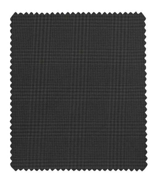 Italian Channel Men's Terry Rayon Self Checks Unstitched Suiting Fabric (Dark Grey)
