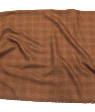 Italian Channel Men's Terry Rayon Self Checks Unstitched Suiting Fabric (Light Copper)
