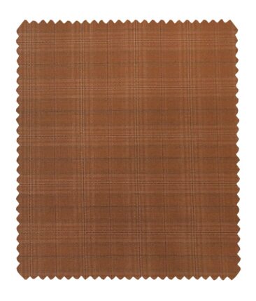 Italian Channel Men's Terry Rayon Self Checks Unstitched Suiting Fabric (Light Copper)