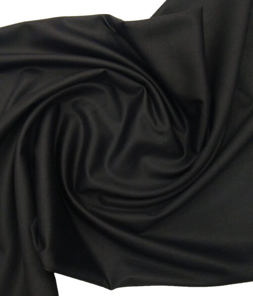Marcellino Men's Terry Rayon Broad Self Checks Unstitched Suiting Fabric (Black)