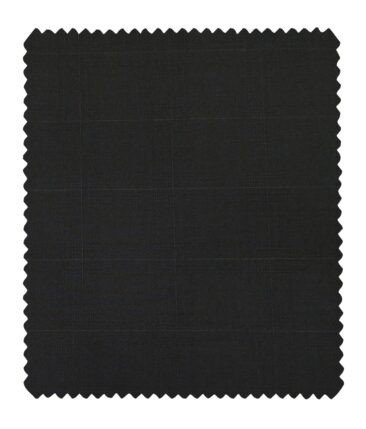 Marcellino Men's Terry Rayon Self Checks Unstitched Suiting Fabric (Black)