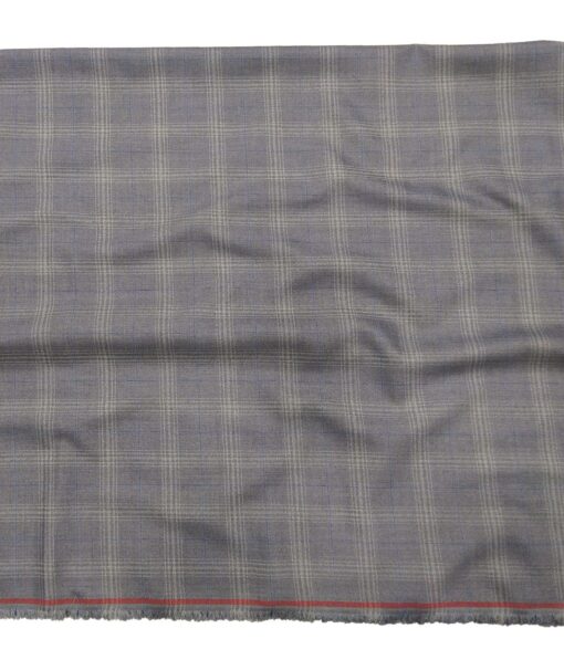 Marcellino Men's Terry Rayon Plaid Checks Unstitched Suiting Fabric (Blueish Grey)