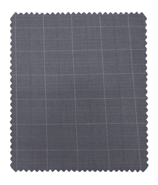 Marcellino Men's Terry Rayon Plaid Checks Unstitched Suiting Fabric (Pewter Grey)