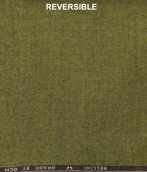 OCM Men's Beige Broad Checks 100% Pure Merino Wool Thick Tweed Reversible Unstitched Jacketing & Blazer Fabric (Medium Brown