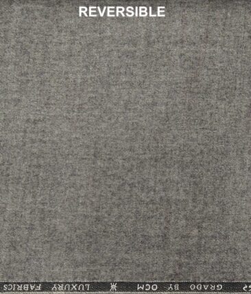 OCM Men's Beige Broad Checks 100% Pure Merino Wool Thick Tweed Reversible Unstitched Jacketing & Blazer Fabric (Light Beigeish Grey