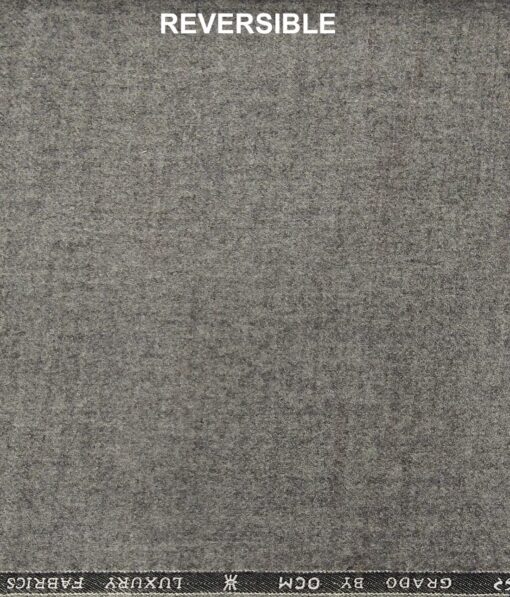OCM Men's Beige Broad Checks 100% Pure Merino Wool Thick Tweed Reversible Unstitched Jacketing & Blazer Fabric (Light Beigeish Grey