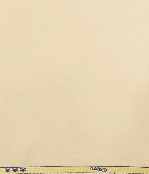 OCM Men's Self Design 35% Merino Wool Unstitched Safari Suit Fabric (Cream