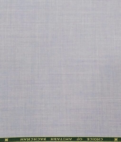 OCM Men's Self Design 35% Merino Wool Unstitched Safari Suit Fabric (Light Blue
