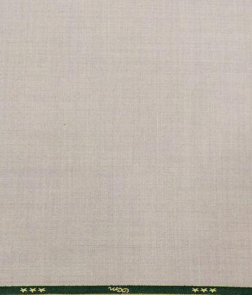 OCM Men's Self Design 32% Merino Wool Unstitched Safari Suit Fabric (Light Beigish Grey