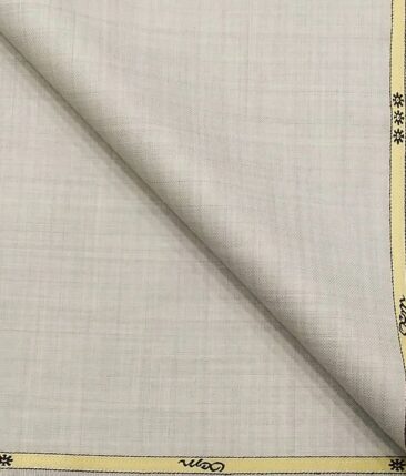 OCM Men's Self Design 25% Merino Wool Unstitched Safari Suit Fabric (Light Pistachious Grey
