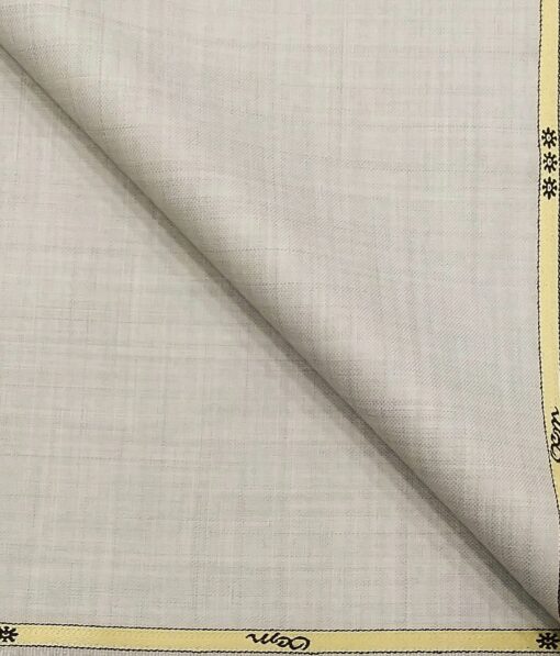 OCM Men's Self Design 25% Merino Wool Unstitched Safari Suit Fabric (Light Pistachious Grey