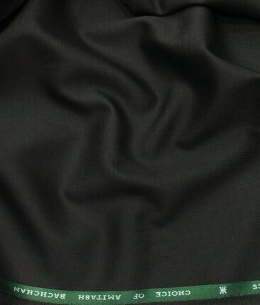OCM Men's Self Checks 45% Merino Super 100's Wool Unstitched Suiting Fabric (Dark Green)