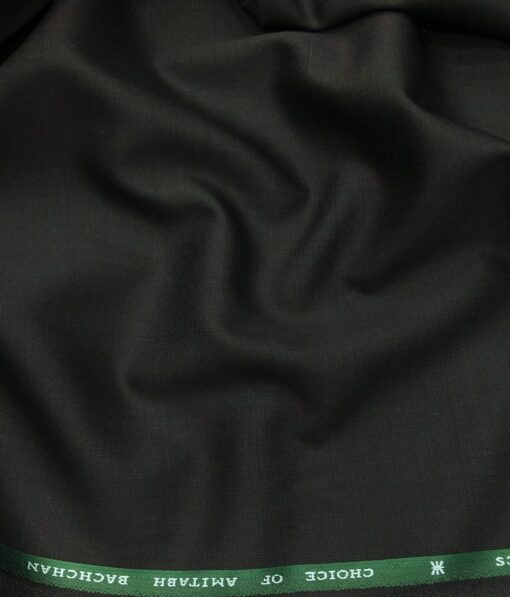 OCM Men's Self Checks 45% Merino Super 100's Wool Unstitched Suiting Fabric (Dark Green)