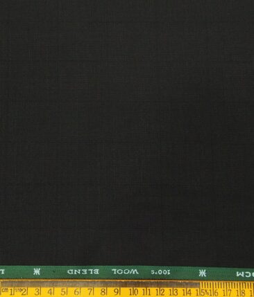 OCM Men's Self Checks 45% Merino Super 100's Wool Unstitched Suiting Fabric (Dark Green)