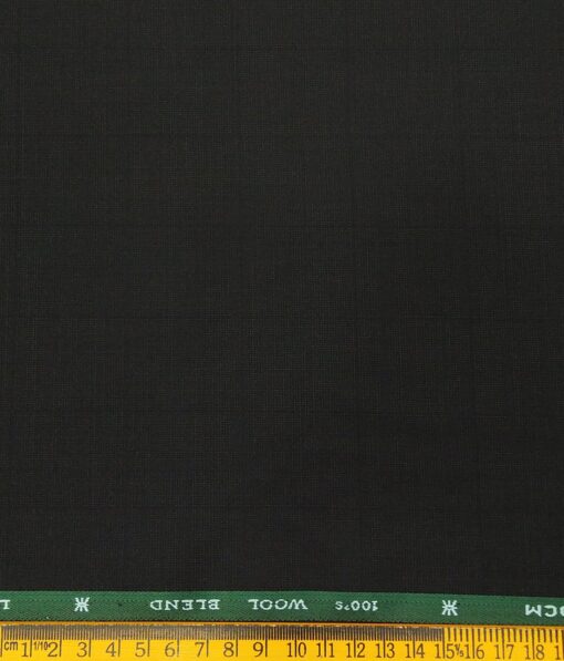 OCM Men's Self Checks 45% Merino Super 100's Wool Unstitched Suiting Fabric (Dark Green)