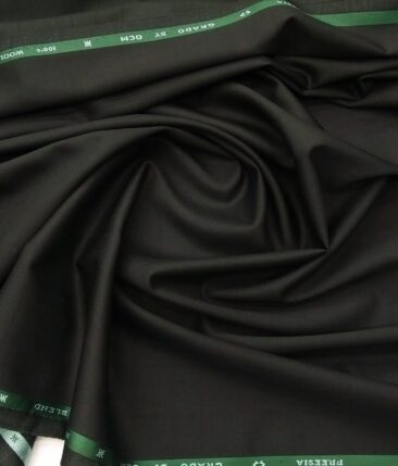 OCM Men's Self Checks 45% Merino Super 100's Wool Unstitched Suiting Fabric (Dark Green)