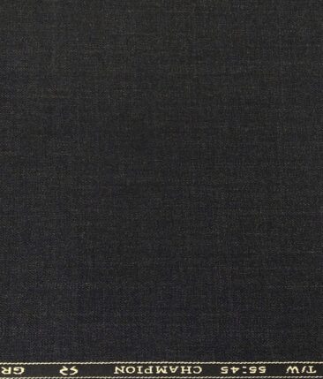 OCM Men's Self Design 45% Merino Wool Unstitched Suiting Fabric (Dark Worsted Grey)