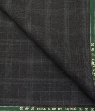 Raymond Men's Self Broad Checks 50% Merino Wool Super 100's Unstitched Suit Fabric (Dark Grey