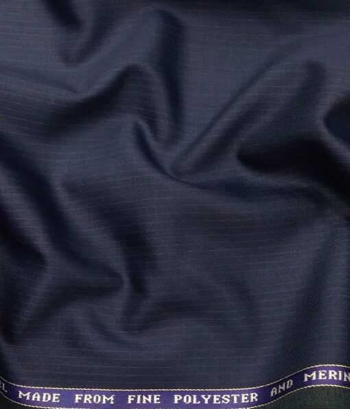 Raymond Men's Self Striped 35% Merino Wool Unstitched Suiting Fabric (Royal Blue)