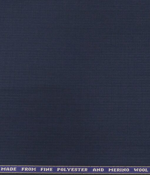 Raymond Men's Self Striped 35% Merino Wool Unstitched Suiting Fabric (Royal Blue)