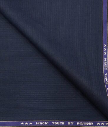 Raymond Men's Self Striped 35% Merino Wool Unstitched Suiting Fabric (Royal Blue)