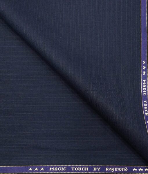 Raymond Men's Self Striped 35% Merino Wool Unstitched Suiting Fabric (Royal Blue)