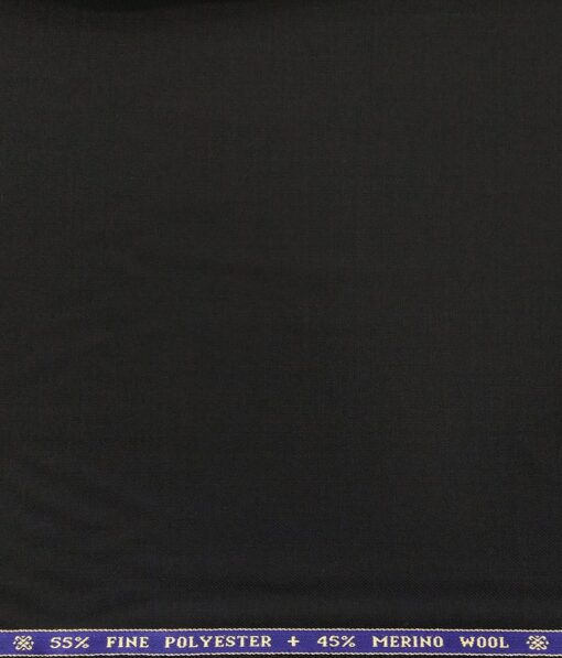 Raymond Men's Solids 45% Merino Wool Unstitched Suiting Fabric (Black)