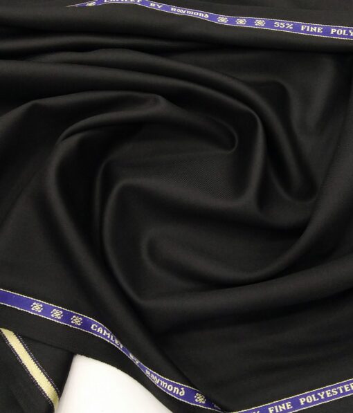 Raymond Men's Solids 45% Merino Wool Unstitched Suiting Fabric (Black)