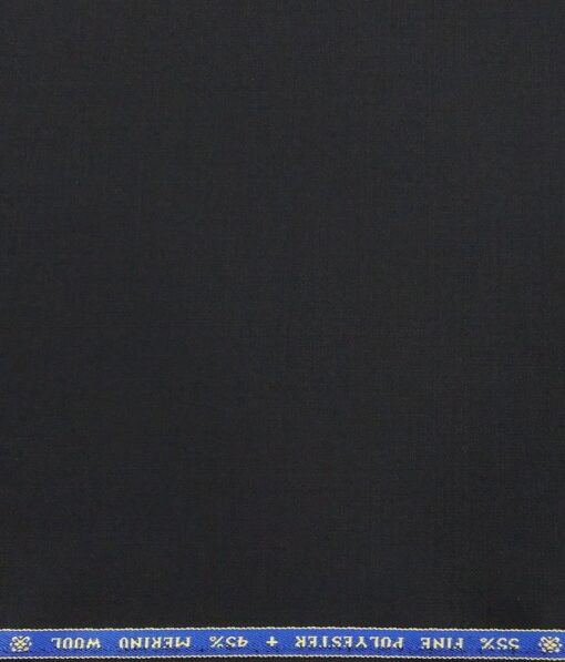 Raymond Men's Solids 45% Merino Wool Unstitched Suiting Fabric (Dark Navy Blue)