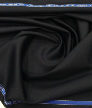 Raymond Men's Solids 45% Merino Wool Unstitched Suiting Fabric (Dark Navy Blue)