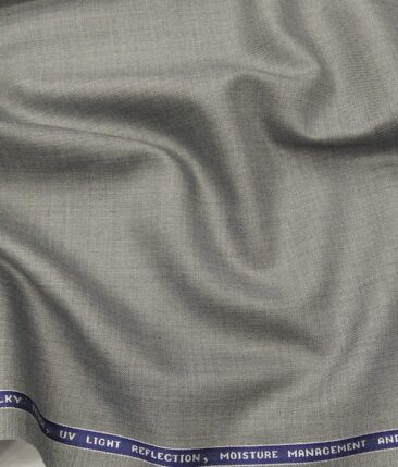 Raymond Men's 35% Merino Wool Self Design Unstitched Suiting Fabric (Light Worsted Grey)