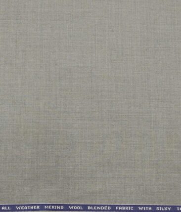 Raymond Men's 35% Merino Wool Self Design Unstitched Suiting Fabric (Light Worsted Grey)