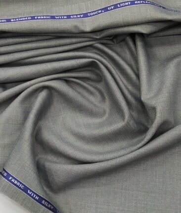 Raymond Men's 35% Merino Wool Self Design Unstitched Suiting Fabric (Light Worsted Grey)