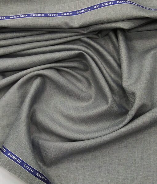 Raymond Men's 35% Merino Wool Self Design Unstitched Suiting Fabric (Light Worsted Grey)