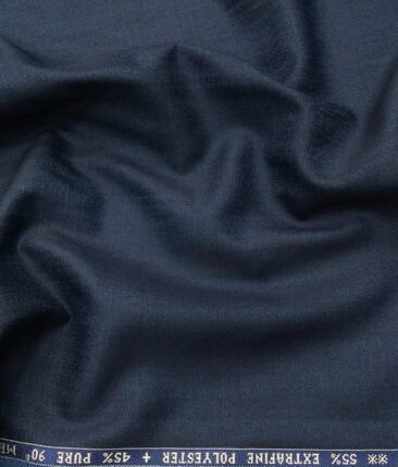 Raymond Men's 45% Merino Wool Super 90's Self Design Unstitched Suiting Fabric (Dark Arctic Blue)