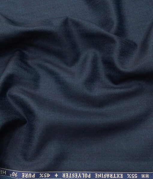 Raymond Men's 45% Merino Wool Super 90's Self Design Unstitched Suiting Fabric (Dark Arctic Blue)