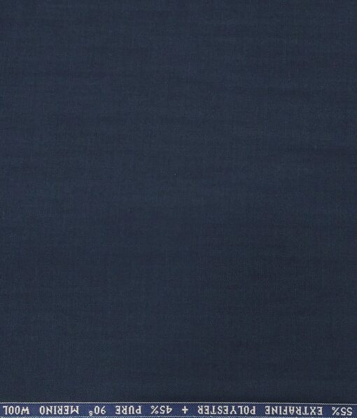 Raymond Men's 45% Merino Wool Super 90's Self Design Unstitched Suiting Fabric (Dark Arctic Blue)