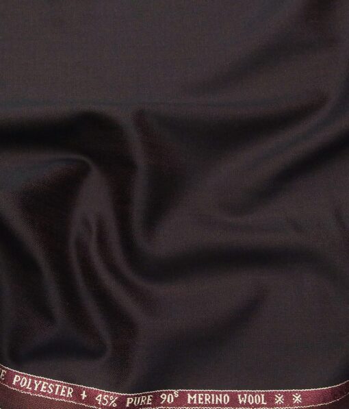 Raymond Men's 45% Merino Wool Super 90's Self Design Unstitched Suiting Fabric (Dark Maroon)
