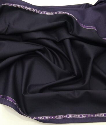 Raymond Men's 45% Merino Wool Super 90's Self Design Unstitched Suiting Fabric (Dark Purple)
