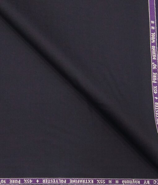 Raymond Men's 45% Merino Wool Super 90's Self Design Unstitched Suiting Fabric (Dark Purple)