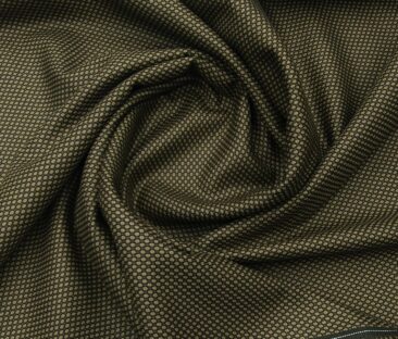 Absoluto Men's Terry Rayon Unstitched Structured Suiting Fabric (Dark Greenish Brown)