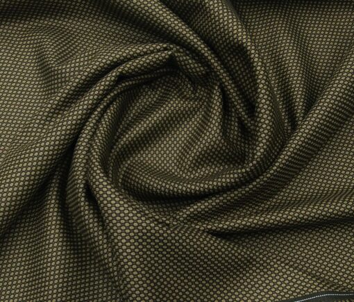 Absoluto Men's Terry Rayon Unstitched Structured Suiting Fabric (Dark Greenish Brown)