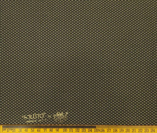 Absoluto Men's Terry Rayon Unstitched Structured Suiting Fabric (Dark Greenish Brown)