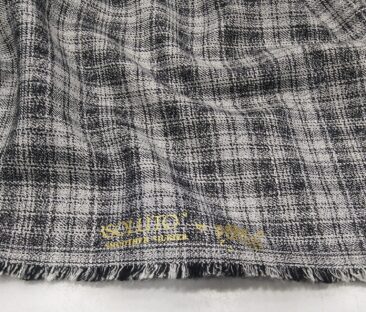 Absoluto Men's Terry Rayon Unstitched Checks Suiting Fabric (Light Grey)
